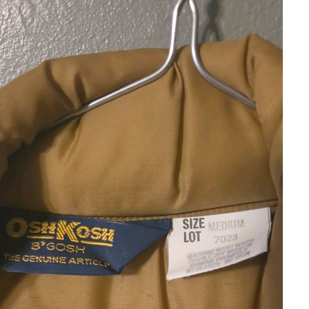 Vintage OshKosh B'gosh Puffer Vest Mens Medium Tan Brown Made in USA Quilted - Picture 2 of 5